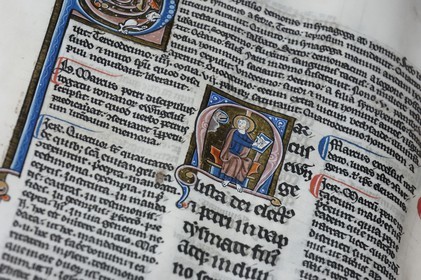 France, Manche, Avranches, the Scriptorial, Mont Saint Michel Manuscripts Museum, original Mont manuscripts