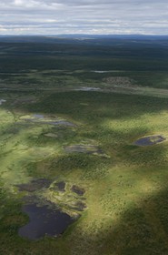 Sweden, Lapland, Norrbotten County landscape north of Lulea (aerial view)