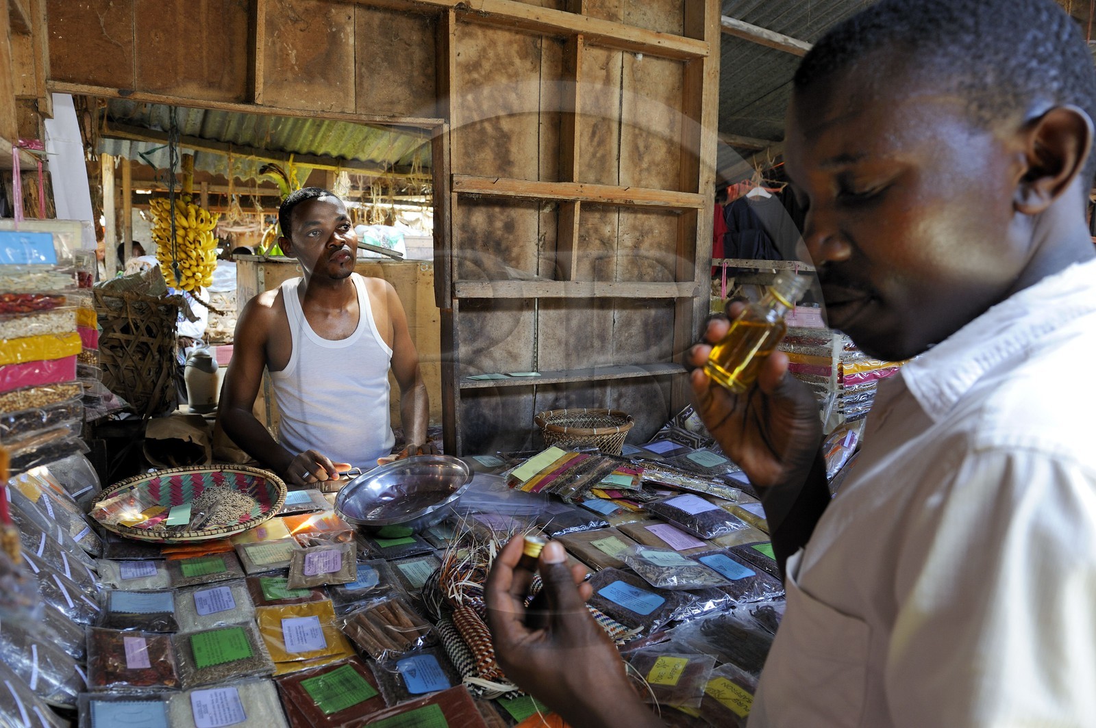 Tanzania, Zanzibar Archipelago, Unguja island (Zanzibar), Stone Town, listed as World Heritage by UNESCO, Darajani market, spice stall