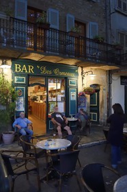France, Var, the Dracenie, village de Tourtour, bar on a terrace from the main square