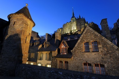 France, Manche (50), Mont-Saint-Michel, classé Patrimoine Mondial de l'UNESCO, l'abbaye et la Tour de l'Arcade