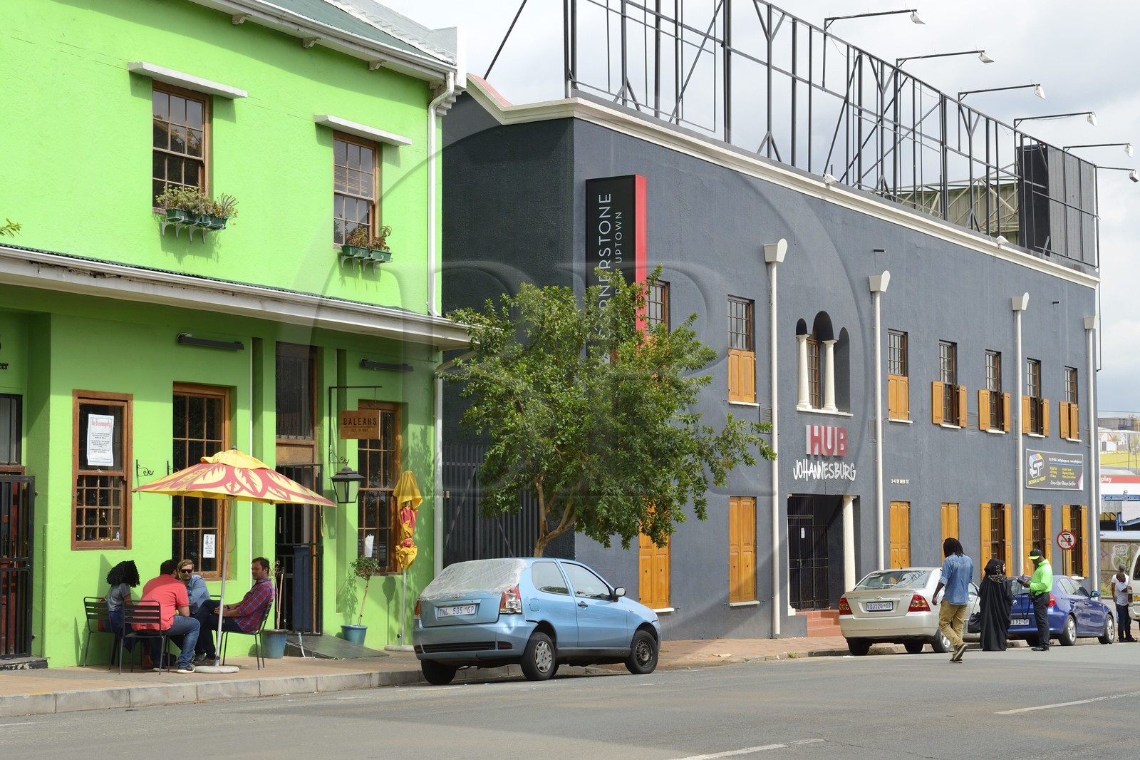 Afrique du Sud, province de Gauteng, Johannesburg, Braamfontein, restaurant dans De Beer street