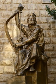 Israel, Jerusalem, holy city, the old town listed as World Heritage by UNESCO, Mount Zion, statue of King David