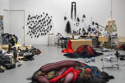 France, Hauts de Seine, Malakoff, works in progress in the studio of artist Annette Messager