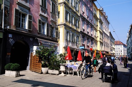 Austria, Styria, Graz, historic center listed as World Heritage by UNESCO, the Schmiedgasse street behind the Landhaus