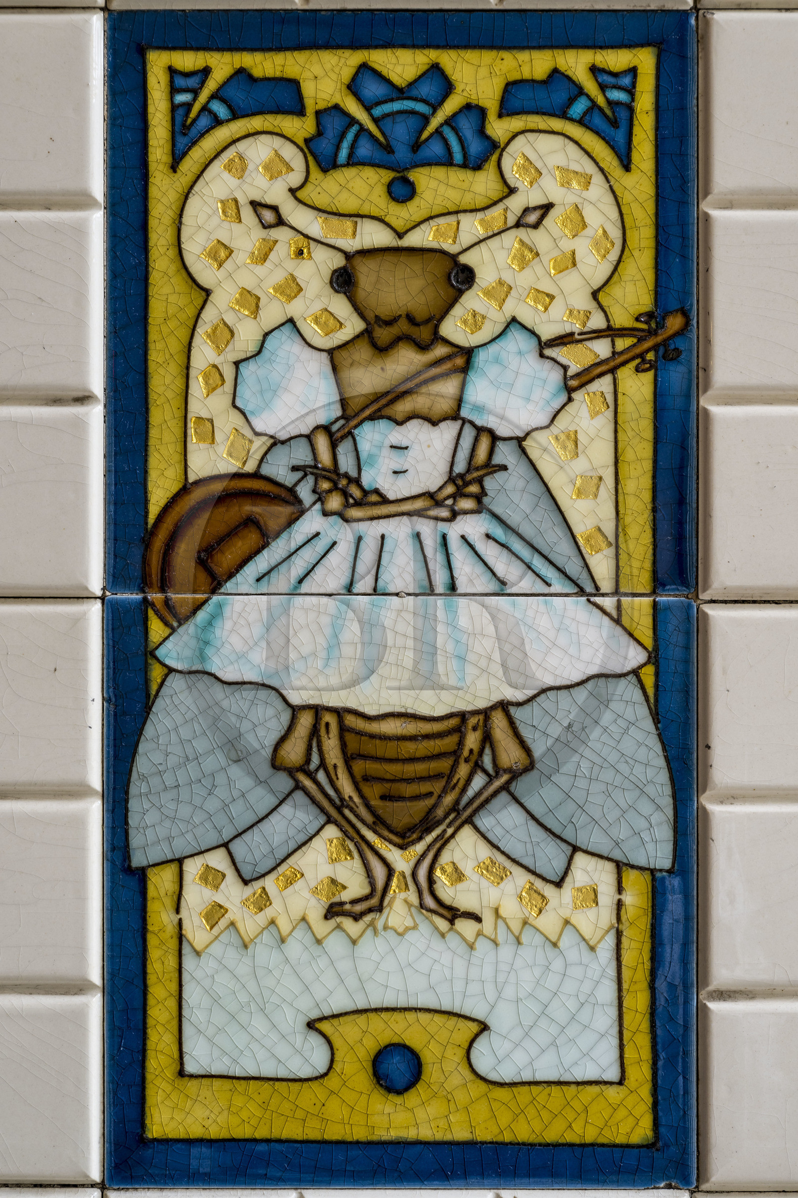 France, Loire-Atlantique (44), Nantes, quartier de Graslin, brasserie La Cigale avec sa décoration intérieure Art Nouveau, la cigale stylisée