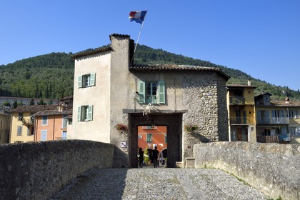 France, Alpes-Maritimes, Bevera Valley, Sospel, the Old Bridge over the river Béréva