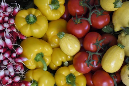 France, Alpes-Maritimes, Antibes, vegetable basket
