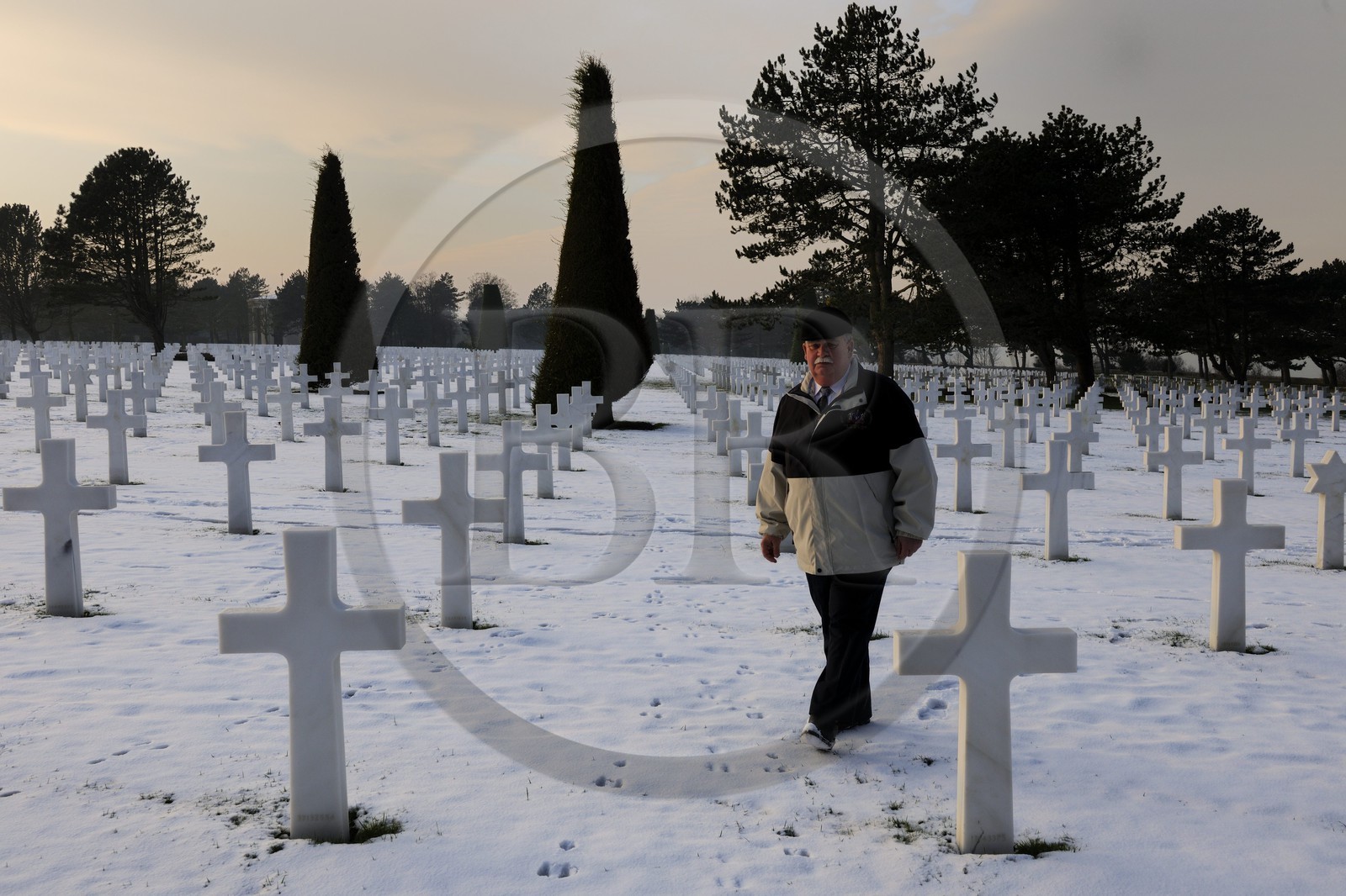 France, Calvados (14), Colleville-sur-Mer, plage du débarquement de Omaha Beach, cimetière américain