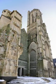 France, Manche, Cotentin, Saint Lo, Notre Dame Church bombarded in 1944