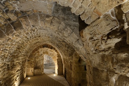 Israel, North district, Galilee, Acre (Akko), old town, listed as World Heritage by UNESCO, the Crusaders underground city, street along the Hospitaller fortress