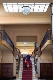 France, Allier (03), Vichy, former Hotel France et Pasteur on avenue Aristide Briand, the entrance hall in Art Deco style