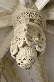 France, Charente, Pranzac, Saint-Cybard church, keystone with pendant from the first French Renaissance (circa 1520-1530) in the chapel