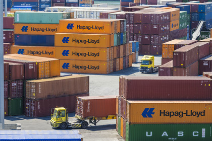 Italie, Ligurie, Gênes, le terminal conteneur du port de commerce