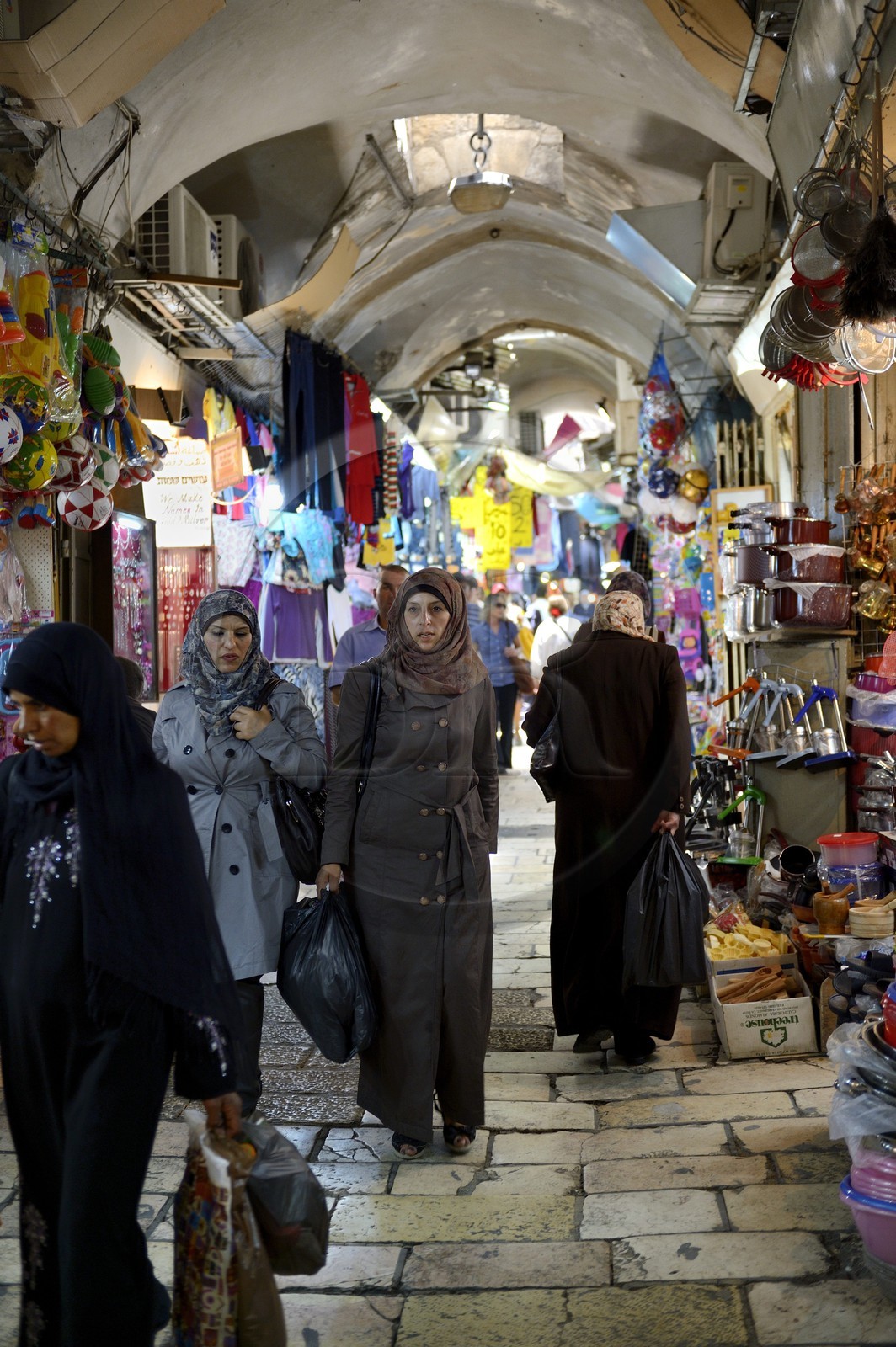 Israel, Jerusalem, holy city, the old town listed as World Heritage by UNESCO, Market street (souk Khan El-Zeit) in the muslim quarter