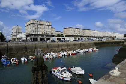 France, Seine Maritime, Le Havre, Downtown rebuilt by Auguste Perret listed as World Heritage by UNESCO, Perret buildings behind the Bassin de la Barre