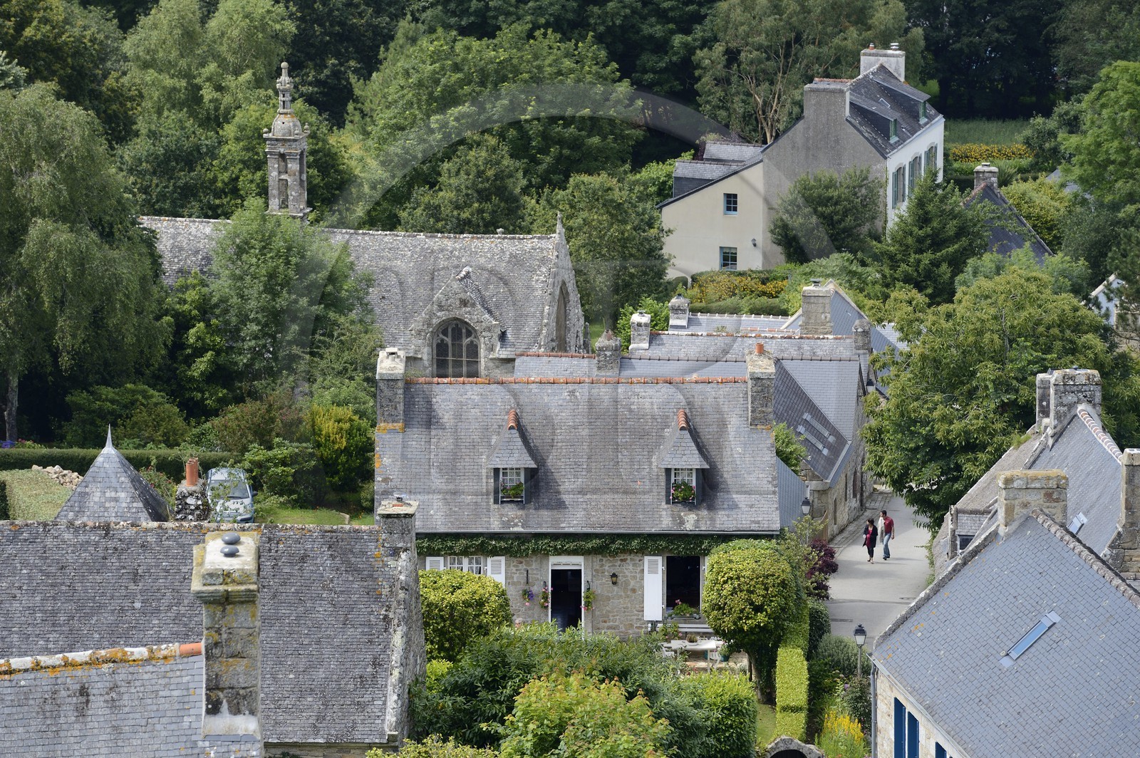 France, Finistère (29), Locronan, labellisé Les Plus Beaux Villages de France, quartier autour de Notre-Dame de Bonne Nouvelle