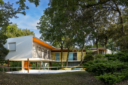 France, Charente-Maritime (17), Royan, villa du quartier résidentiel du Parc, villa Boomerang construite en 1959 par l'architecte P. Marmouget