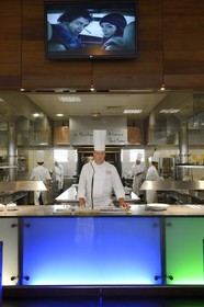 France, Rhone, Lyon, Vaise district, brasserie L'Ouest of Paul Bocuse, the chef Cedric Boutrou