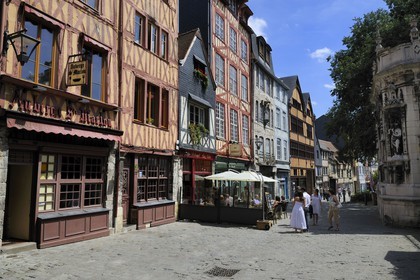 France, Seine Maritime, Rouen, the medieval street Martainville beside the St Maclou church