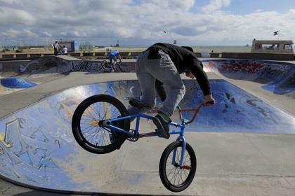 France, Seine Maritime, Le Havre, the Skate park on the beach