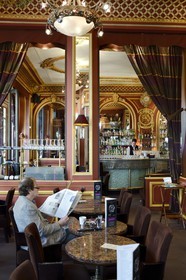 France, Rhone, Lyon, historical site listed as World Heritage by UNESCO, restaurant le Grand Café des Négociants at place Francisque Regaud