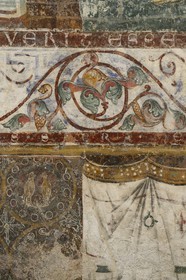 Israel, Jerusalem, Guivat Ram quarter, Israel Museum, department of archeology, wall painting of St. Mary of the Valley of Jehosephat, Grthsemane, Jeruslem 12th century, peinture murale de Sainte-Marie de la Vallée de Jehosephat, Grthsemane, Jeruslem 12ème siècle