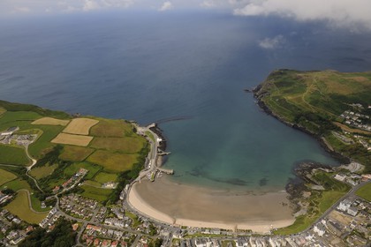 Royaume-Uni, Angleterre, Ile de Man, baie de Port Erin (vue aérienne)