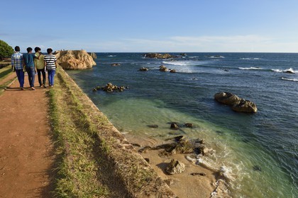 Sri Lanka, Southern Province, Galle Fort, listed as World heritage by UNESCO, Sea side walls of the fortified town