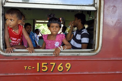 Sri Lanka, Southern Province, train from Colombo to Galle, arrival in Galle from a family