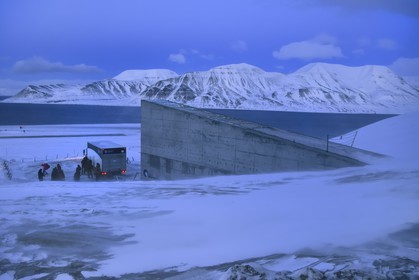 Norway, Svalbard, Spitzbergen, Longyearbyen, Svalbard Global Seed Vault (Seed Bank) provides a safety back-up for existing genebank collections, seed delivery by NordGen