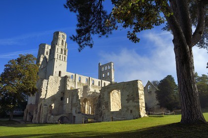 France, Seine-Maritime, France, Seine Maritime, Pays de Caux, Norman Seine River Meanders Regional Nature Park, Jumieges, abbey of Saint Pierre de Jumieges founded in the 7th century