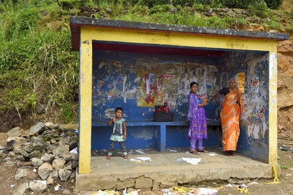 Sri Lanka, province du centre, Dalhousie, arrêt de bus