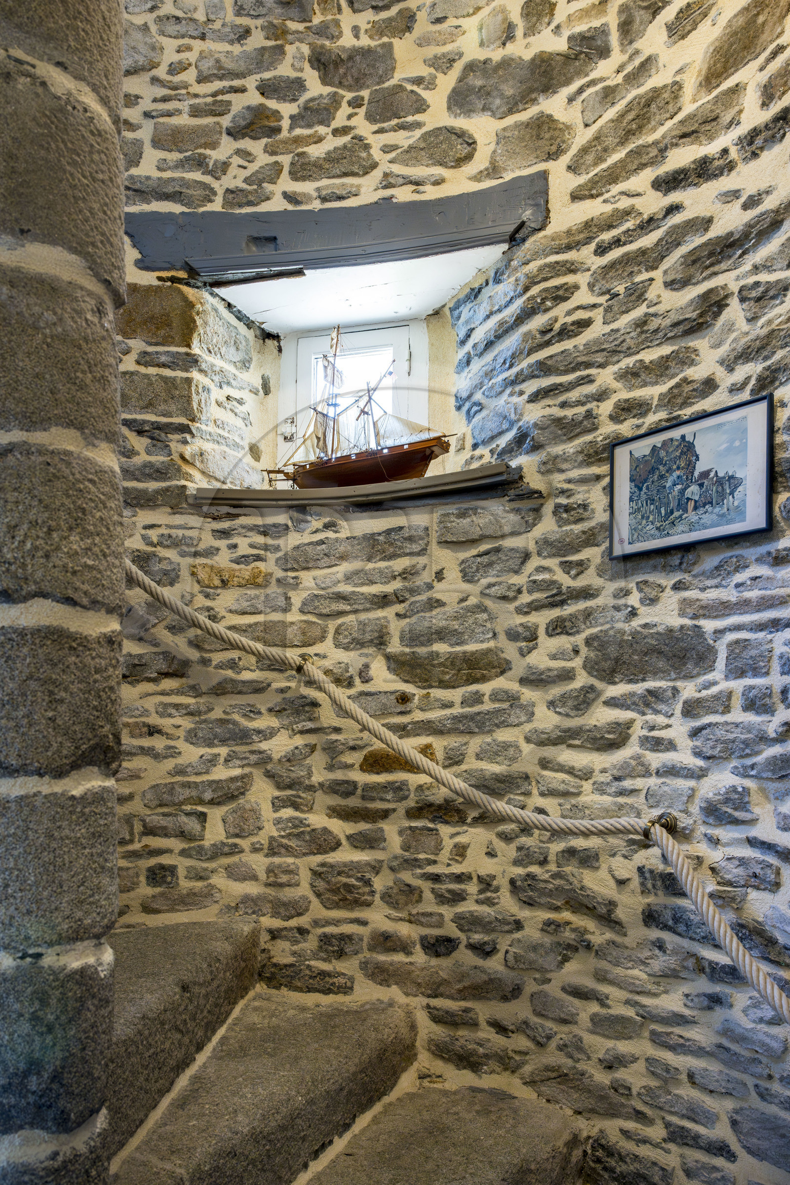 France, Finistère (29), Roscoff, ancienne maison d'armateur située entre la rue Amiral Reveillere et la grève