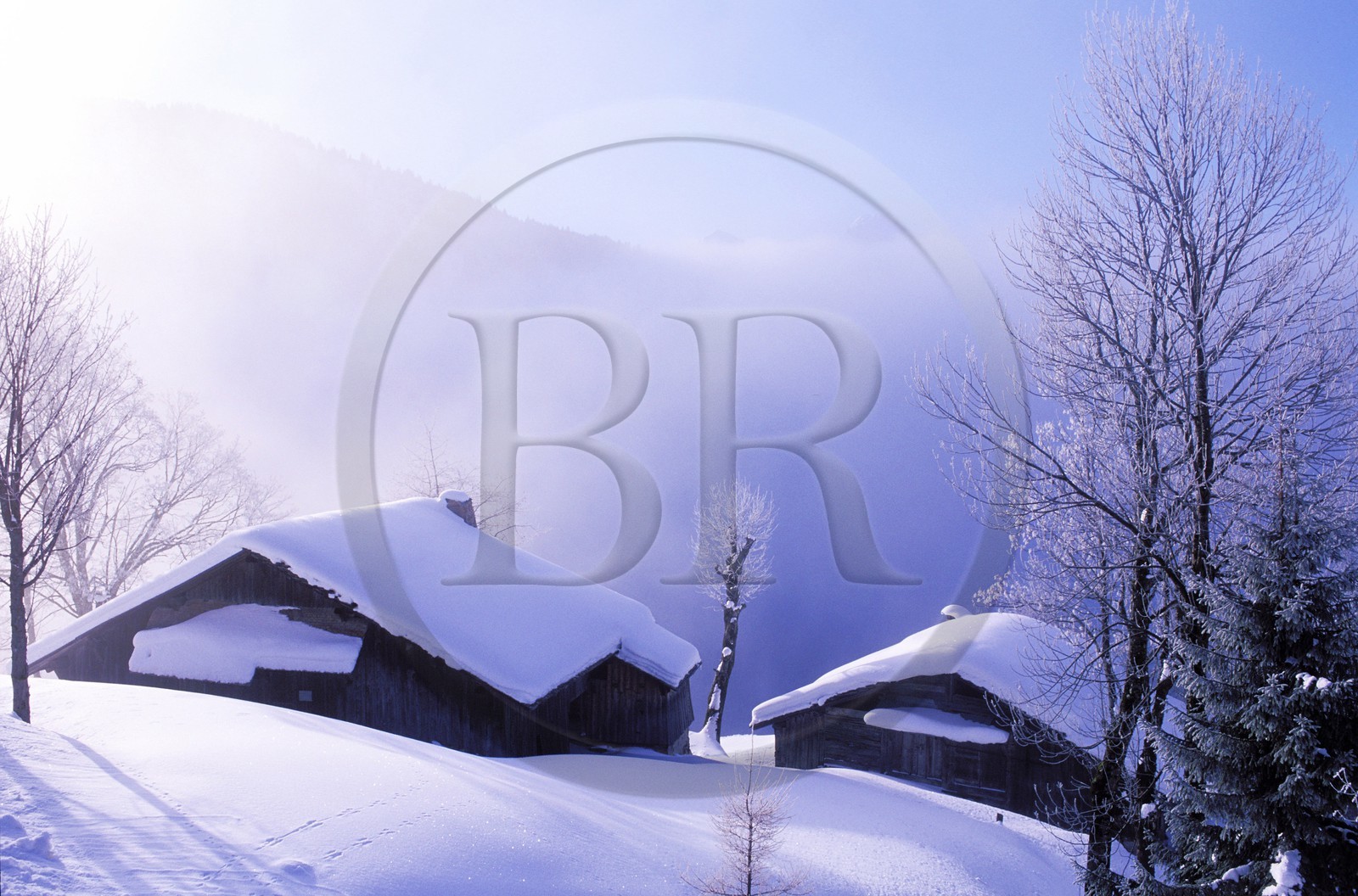 France, Haute-Savoie (74), les portes du soleil (hiver) village de Morzine