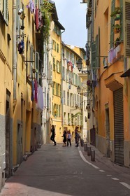 France, Alpes-Maritimes, Nice, Old Town, children playing rue de la Croix