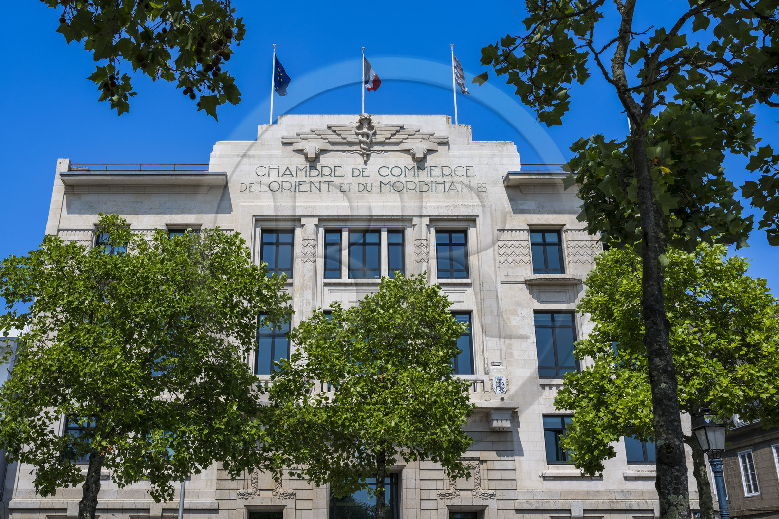 France, Morbihan (56), Lorient, batiment de la CCI chambre de commerce et d'industrie de style art déco (1931)