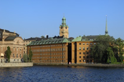 Suède, Stockholm, île de Gamla Stan (vieille ville) et la cathédrale