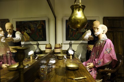 Turkey, Central Anatolia, Ankara, the Ethnographic Museum, 19th century traditional Ottoman barber shop