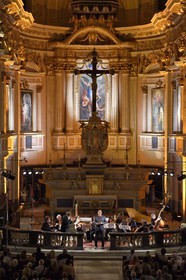 France, Alpes-Maritimes, Bevera Valley, Sospel, St. Michael Cathedral, BaroQuiales concert, annual festival of Baroque art