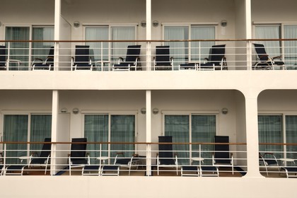 France, Corse, Porto Vechio Bay, cruise aboard the Silvershadow ship of the company Silversea, privat terrace