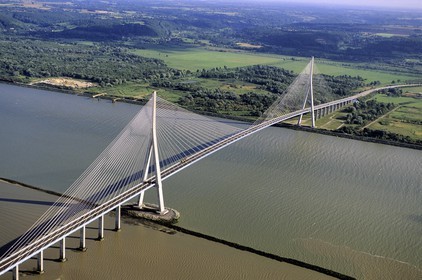 France, Calvados, Pont de Normandie (aerial view)