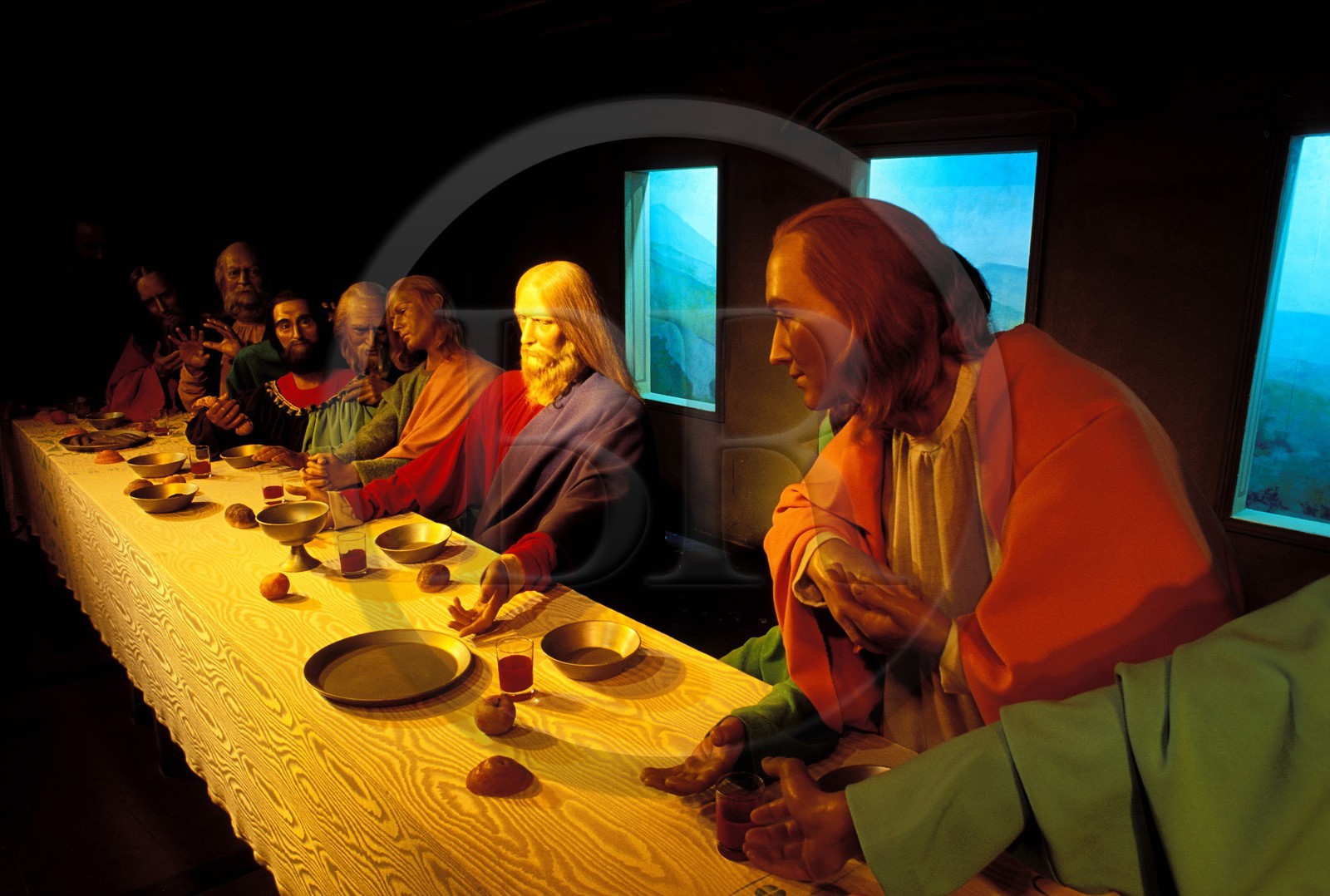 France, Hautes-Pyrénées (65), Lourdes, la Cène du musée Grévin de Lourdes