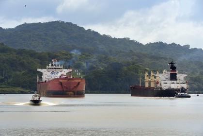 Panama, Panama Canal at Gamboa, Panamax cargo