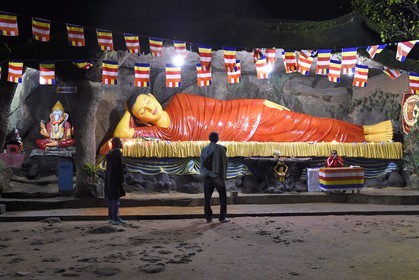 Sri Lanka, center province, Dalhousie, lying Buddha on the pilgrims path climbing to Adam's Peak
