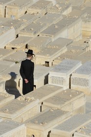 Israel, Jerusalem, holy city, the old town listed as World Heritage by UNESCO, the Jewish cemetery on Mount of Olives