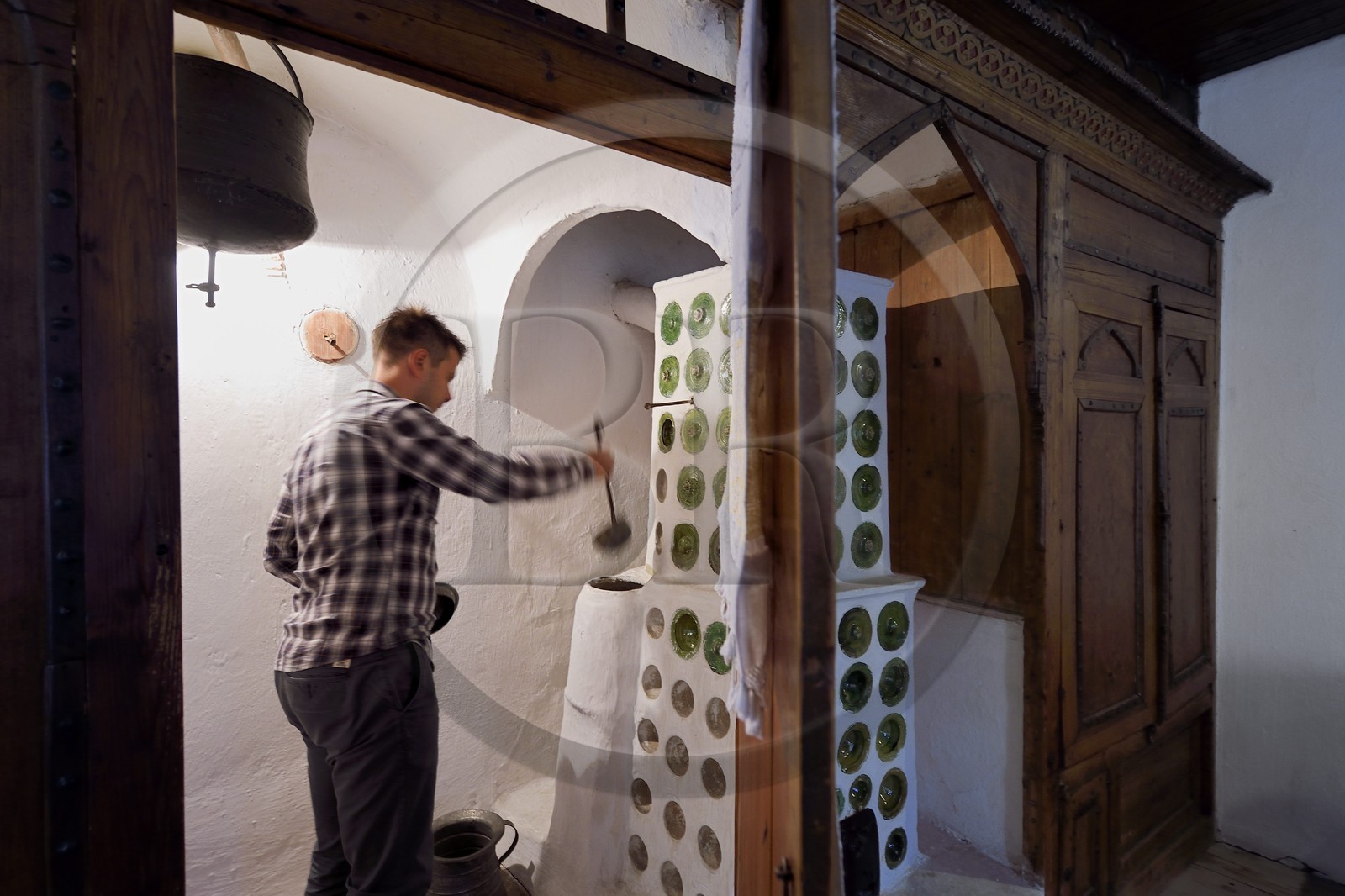 Bosnie-Herzégovine, Sarajevo, Svrzo (Svrzina) House du XVIIIème siècle, salle de bain et poele