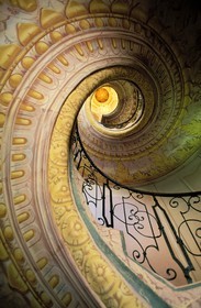 Autriche, Basse-Autriche, l' Abbaye de Melk (baroque), escalier en colimaçon menant à l'abbatiale