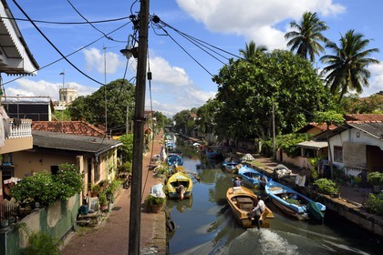 Sri Lanka, Western Province, Negombo, the old Dutch canal that goes to Colombo