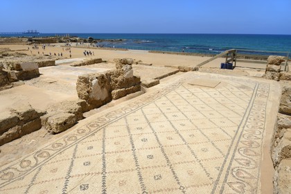 Israel, Haifa District, Caesarea (Caesarea Maritima), ruins of Caesarea, ruins of buildings of the Roman hippodrome